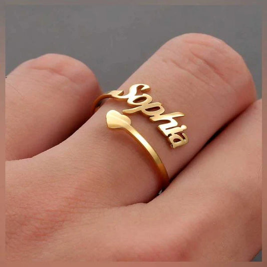 Adjustable Single Name Ring